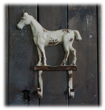 原單 古舊鐵質厚重質感 小馬造型掛鉤 鄉村風格 清倉1入