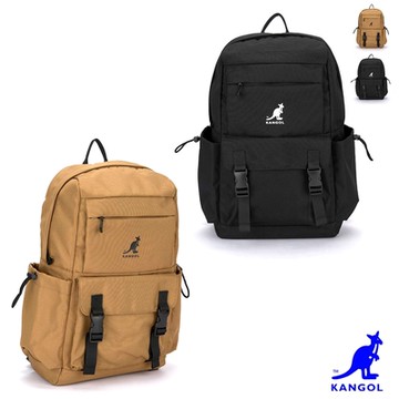 KANGOL - 英國袋鼠工裝風防潑水經典大容量後背包-共2色