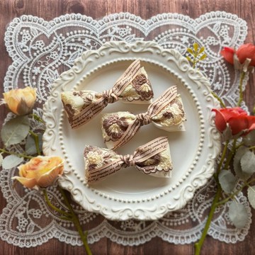 【巧克力餅乾】髮夾 │細長夾 │手作蝴蝶結髮飾