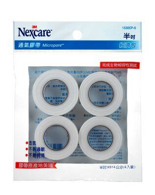 3M Nexcare通氣膠帶半吋經濟包 4入 [美十樂藥妝保健]