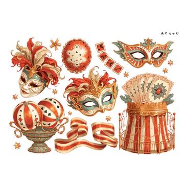 【六月新品】20-134-0319 裁切紙 馬戲團風格