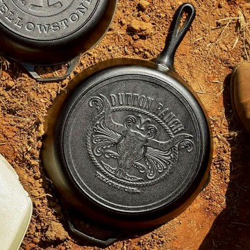 美國 LODGE 黃石公園系列 圓形鑄鐵平底煎鍋-32cm Steer