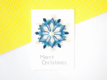 手作捲紙卡片-雪花聖誕卡