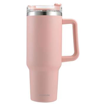 FOREVER 不鏽鋼隨行保冷把手冰霸杯/隨行杯  粉色  1.2L  1個