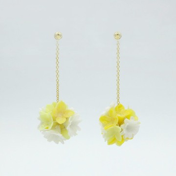 Pamycarie春夏樹脂黏土花球925純銀耳環