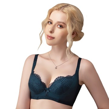 SWEAR 思薇爾 S挺美力系列B-E罩軟鋼圈背心型蕾絲包覆塑身內衣(耀映綠)