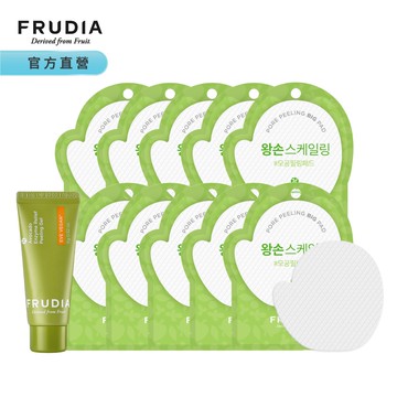 FRUDIA【領券再折】青葡萄毛孔潔淨調理棉片x10入＋酪梨酵素去角質乳15g