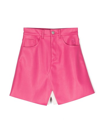 MM6 Maison Margiela Kids - logo-embroidered A-line skirt - kids - Polyester - 6 yrs - Pink