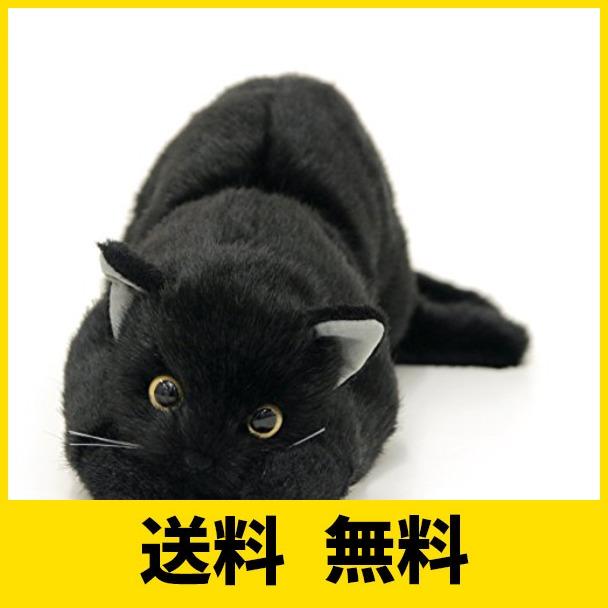 リアルシリーズ 日本製 リアルな猫のぬいぐるみ 58cm (クロネコL目明き)