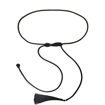 香云紗腰帶活扣簡約精致百搭黑色流蘇