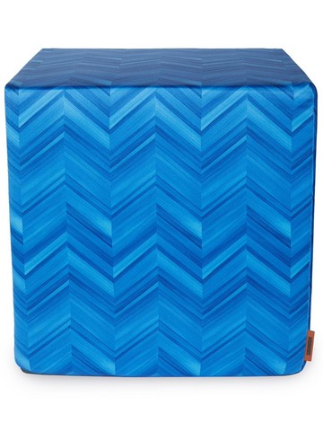 Missoni Home - Layers Inlay cubic pouf - unisex - Cotton - One Size - Blue