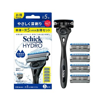 日本🇯🇵 境內版 Schick 舒適牌 HYDRO 五層刮鬍刀 一般肌用｜雙重保濕潤滑 本體＋補充刀頭