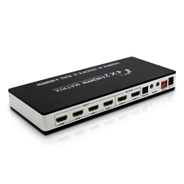 【易控王】HDMI 四進二出 矩陣 MATRIX 4x2音源分離 4K EDID 鋁合金(40-211-01)
