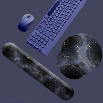 高級感黑玫瑰硅膠護腕鼠標墊鍵盤手托女生禮物贈送ins風辦公家用【Snowbelle優選】