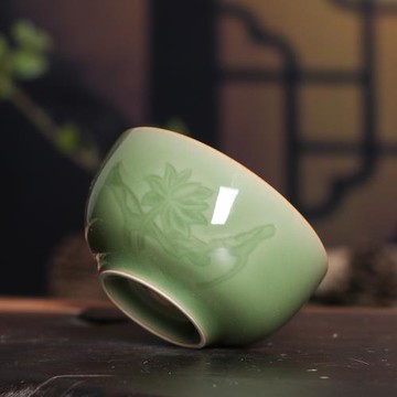 青瓷王文朱砂胎手工杯茶盞功夫茶杯茶碗龍泉陶瓷品茗杯單杯子茶具