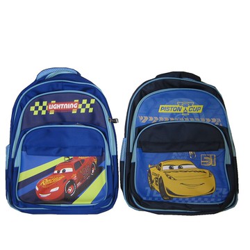 限時 滿3千賺10%點數↘ | ~雪黛屋~CARS麥昆 後背書包大容量可A4資夾二主袋+外袋共四層水瓶外袋背心式加強護脊透氣中高年級適用KCS4C14A