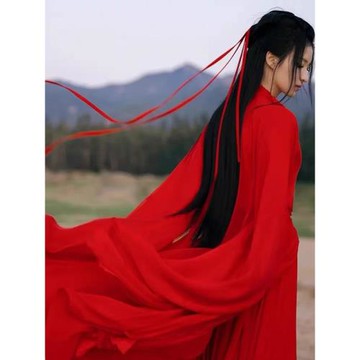 魏晉風漢服女紅色嫁衣婚服武俠古裝仙氣古風飄逸國風古典舞蹈演出