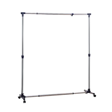 雙手萬能 不鏽鋼可伸縮單桿活動曬衣架+輪 附輪移動方便 堅固耐用  長86~143 x 寬44 x 高100~165cm  46308NA-YTC