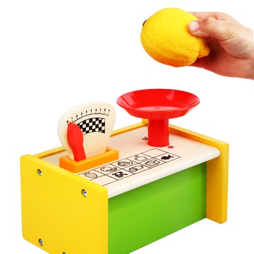 現貨【益智教具H7M』木製過家家秤重玩具 ♥ 創意木製 模擬臺秤結帳家家酒 購物秤重 扮家家 仿真台秤玩具