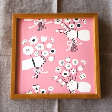 「bouquet (pink) 」20cm 方形海報