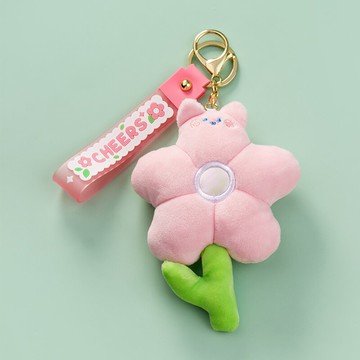 可愛花花手繩鑰匙扣掛件創意個性網紅汽車鏈女ins鎖匙圈環包掛飾