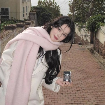 純色圍巾🌞冬季加厚保暖圍脖 韓系百搭高級感簡約氛圍感披肩 流蘇圍巾 冬天加厚脖圍 純色保暖脖圍 流蘇韓系披肩 韓系圍脖