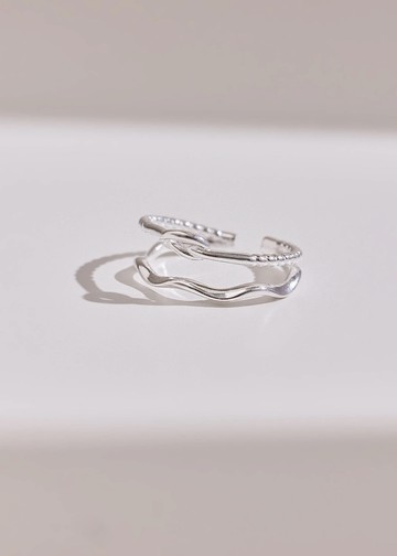 雙層麻花結・純銀戒指
