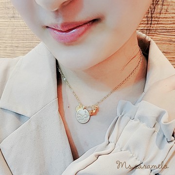 【焦糖小姐 Ms caramelo】 星座項鍊 9月處女座項鍊 Virgo 碧璽&鋯石項鍊 (可雙面配戴)