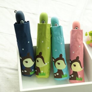 全自動防曬晴雨兩用小鹿摺疊傘-粉色/綠色/淺藍/深藍【a45290986940】