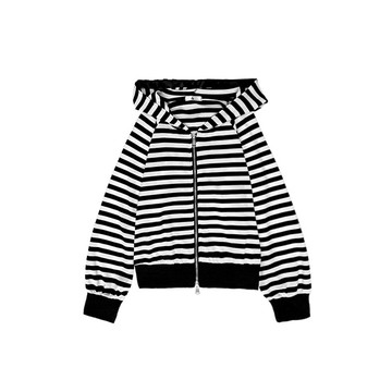 【ITS6805】220909雙頭拉鍊橫條紋針織外套 條紋 XL-4XL (預購)