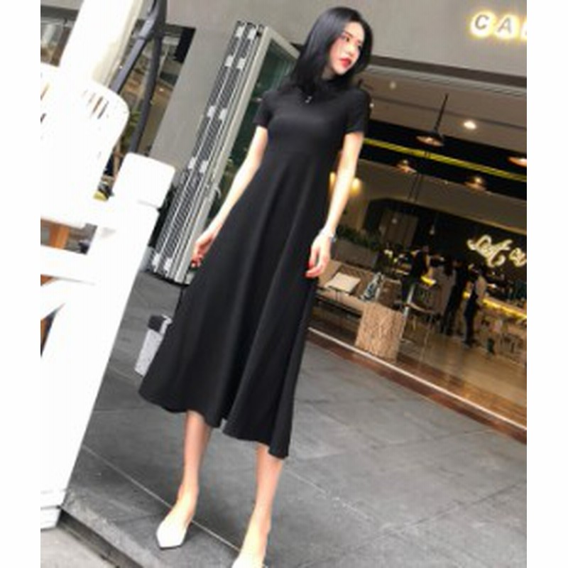 シンプル ワンピース 黒 ハイウエスト ロング 無地 大人 秋物 冬物 最新 レディース ファッション 人気 可愛い 大人 通販 Lineポイント最大1 0 Get Lineショッピング