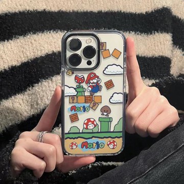 童年馬里奧iPhone14promax蘋果13手機殼11硅膠12透明XS適用XR全包15Pro創意16plus