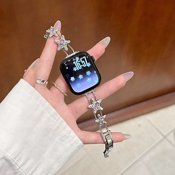 海星彩鑽款金屬錶帶 適用iwatch11錶帶 Apple watch全系列錶帶 蘋果錶帶