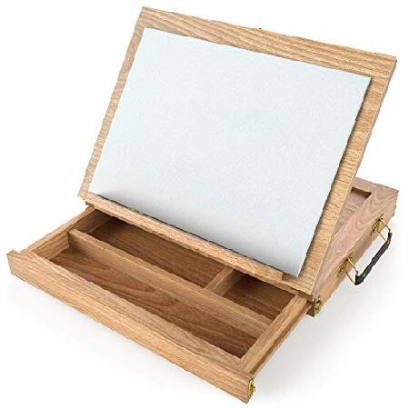 ARTEZA Wooden Desktop Easel with Drawer and Palette, Ideal for Portable Sketching, Drawing, and Painting with a Variety of Mediums