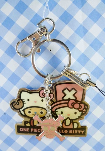 【震撼精品百貨】ONE PIECE&HELLO KITTY_聯名海賊王喬巴&凱蒂貓系列~鎖圈-側座圖案