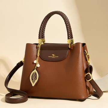 米琦袋鼠女中年手提包禮物送媽媽女士時尚百搭大容量單肩斜挎包