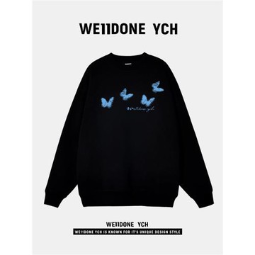 【新品折扣】WE11DONE YCH聯名2025秋冬圓領衛衣男女上衣寬松情侶