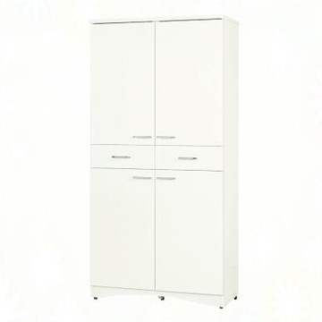 文創集-南亞塑鋼   山亞  南亞塑鋼3尺四開門中二抽高鞋櫃-91.4x36.5x182cm免組