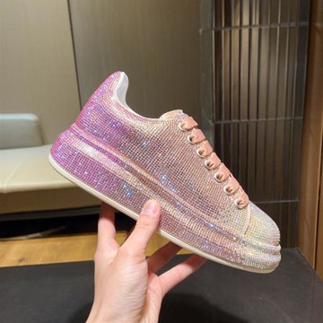 歐洲站滿鉆鞋女秋冬季新款百搭厚底水鉆漸變41-43大碼休閑運動鞋