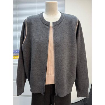 媽媽裝秋季假兩件毛衣中老年女裝寬松大碼上衣拉鏈開衫女秋冬外套