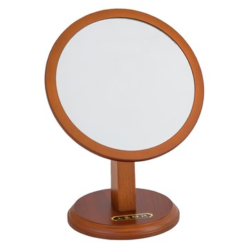 上豪明鏡 圓型桌上鏡  原木材質 6吋 360度旋轉調整鏡面  612