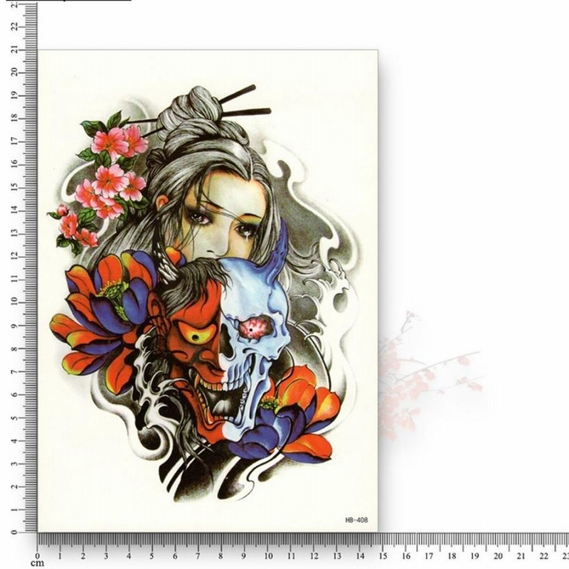 タトゥーシール 防水 般若 女性 和柄 和風 リアル ボディーアート  