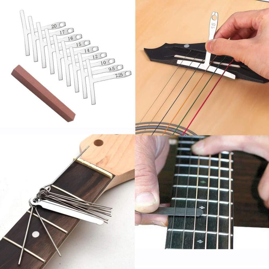 Guitar Tool Kit,Professional Repairing Maintenance Kit with Strings Picks Bridge Pins Gauge Accessories Gift for Acou 72PCS