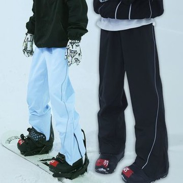 反光滾邊褲腳側拉滑雪褲 大人 女 大童 女童 男童 中大尺碼 大尺碼 厚款 加絨 防風 防潑水 長褲 縮口褲 雪褲 滑雪裝 寒流 保暖 日本 韓國 橘魔法 現貨【BB9285】