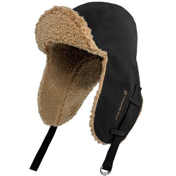 Jack Wolfskin 中性款 2way 防風抓絨飛行帽 防撥水保暖帽『黑』