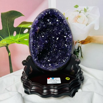 有方解石93號（2）2.02kg頂級烏拉圭 拋光皮 紫水晶恐龍蛋晶洞ESPa++♥️紫水晶洞 紫晶洞 水晶洞 A3492