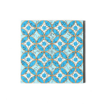 海裡魚75pcs木質拼圖_花磚J Azulejo-J