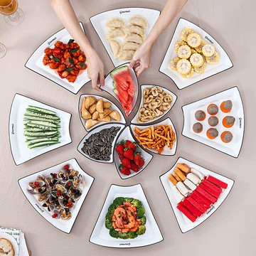 年夜飯家庭團圓拼盤餐具組合過年聚餐菜盤子家用火鍋蔬菜陶瓷套盤