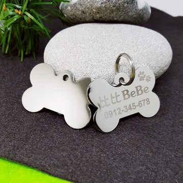 【Fulgor Jewel】富狗客制寵物吊牌 姓名牌 免費刻字 不鏽鋼 骨頭