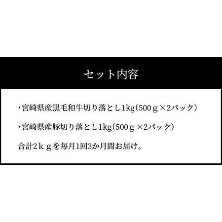 ふるさと納税 牛肉＆豚肉切り落としセット K16_T004_2 宮崎県木城町